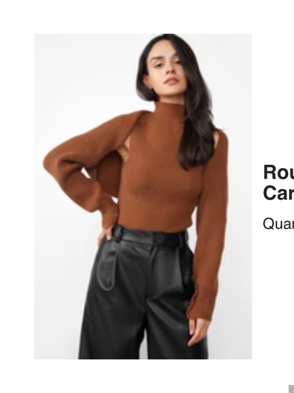 J.ING Brown Sleeveless Mock Neck Knit Top